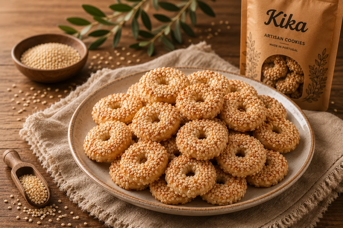 Cookies em anel com sésamo